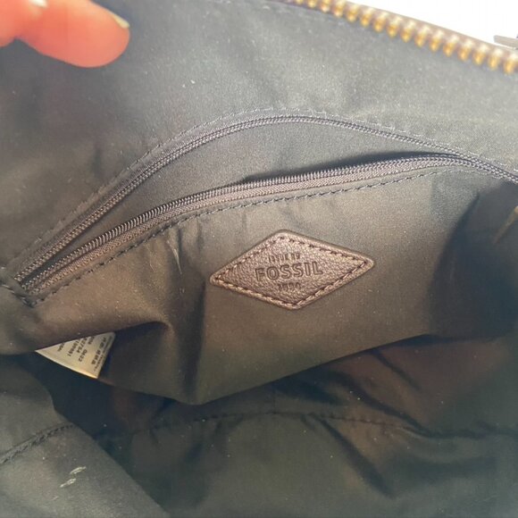 Fossil Crossbody Bag Green With Leather Trim - Picture 5 of 12